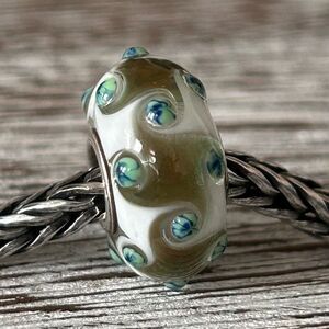TROLLBEADS UU White Teal Blue Moss Green Harlequin LAA 925S NEW Condition